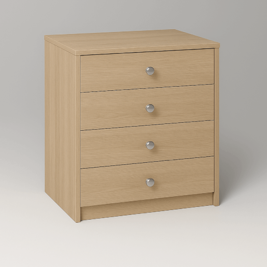 Cajonera de 4 cajones con pomo. De Madera Fina
